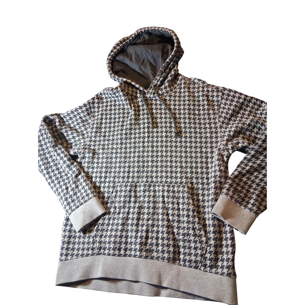Adidas x Ivy Park Hoodie Sweatshirt Black Gray Houndstooth Pullover Mens Medium